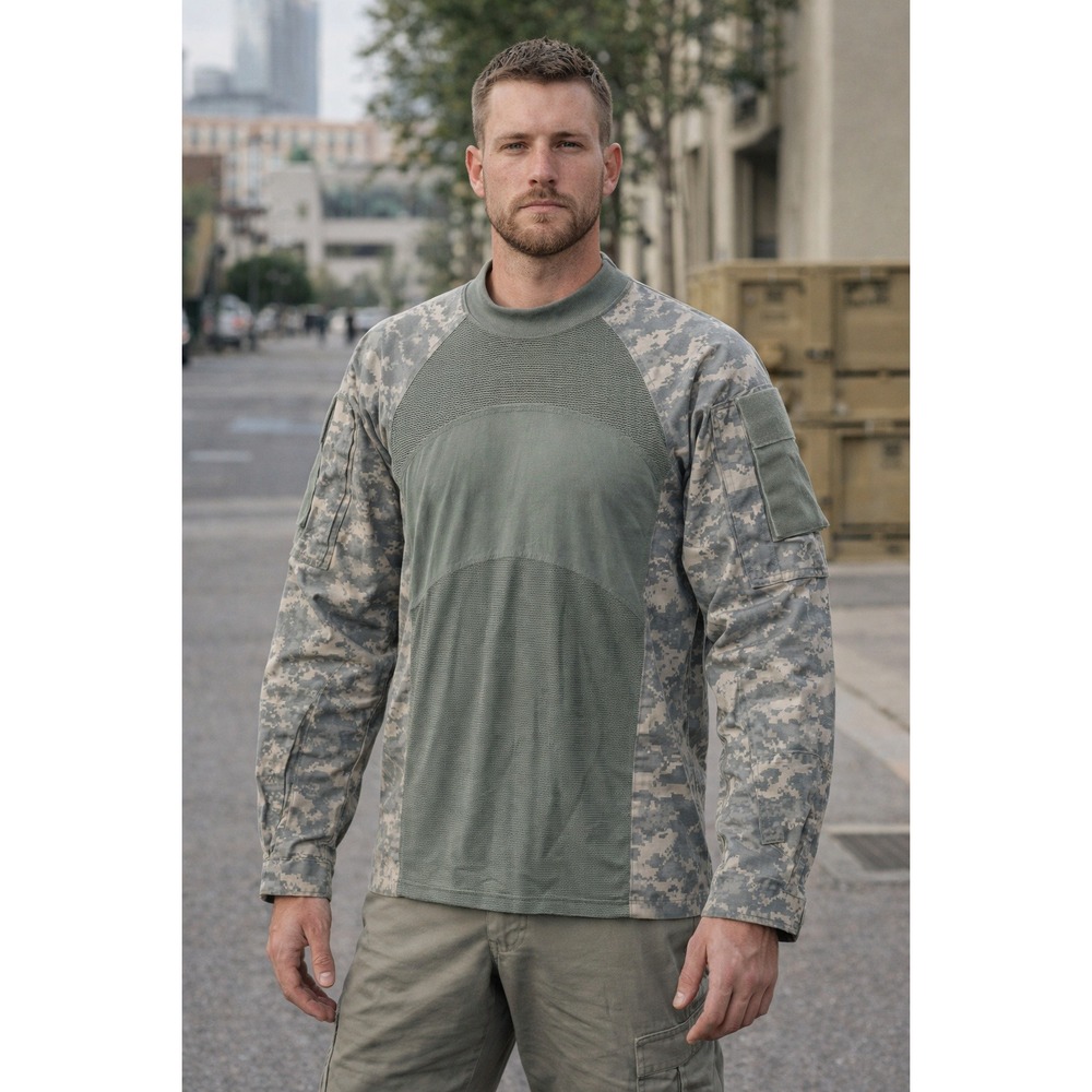 Massif Army Combat Shirt Mens Size Medium UCP Digital Camo Mock Neck Military
